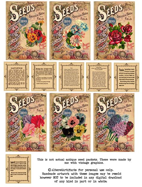 Free Vintage Seed Packet Printables